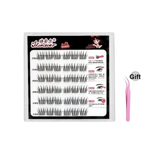 ZHENZHENSHINAIER 6 рядов Несклеивающиеся Любовь Бобы Накладные ресницы Естественный Увеличивающий Стиль