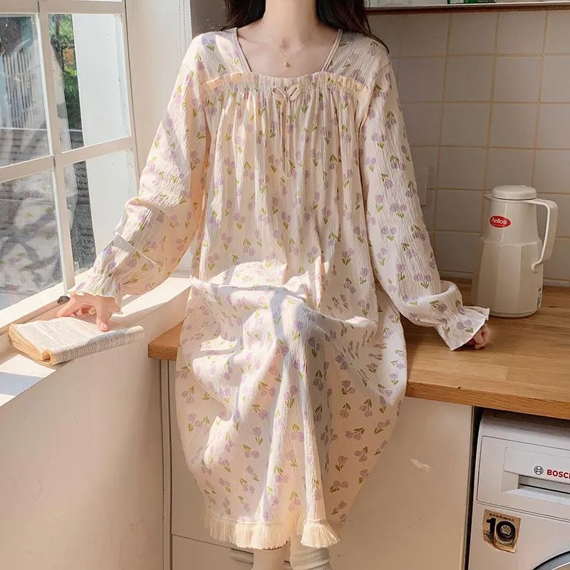 Ta Yan Nightgown Women's Apricot-4