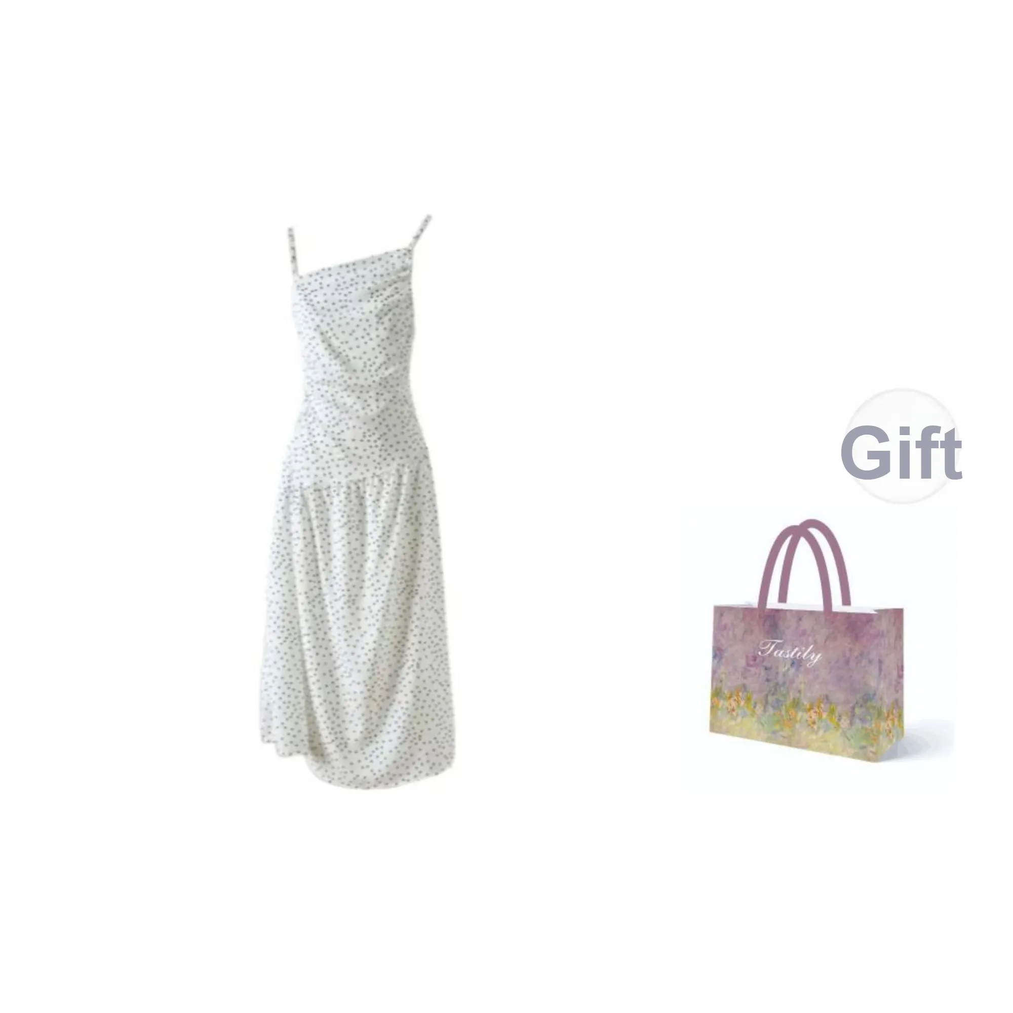 TASTILY Slip Dress Women's White