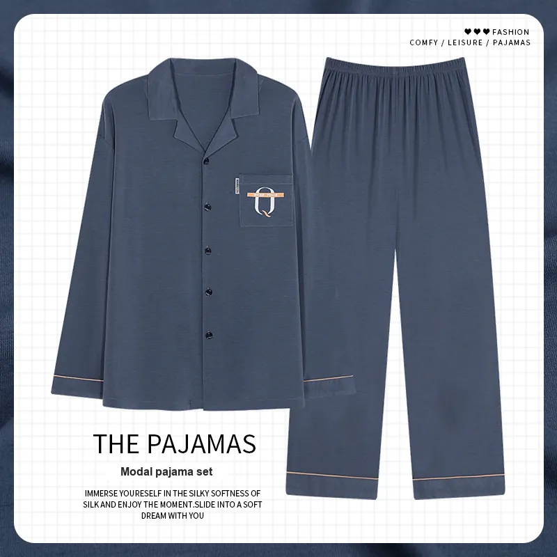 Maultiay Pajama Set Men's Dark Blue-1