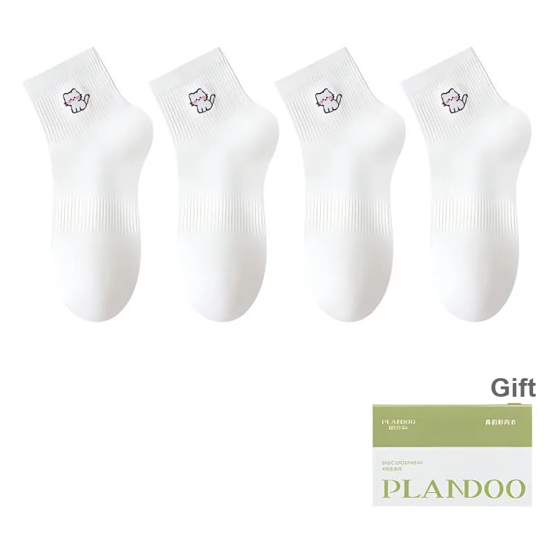 PLANDOO Mid Calf Socks Women's Shopping Bag 4 Pack-8