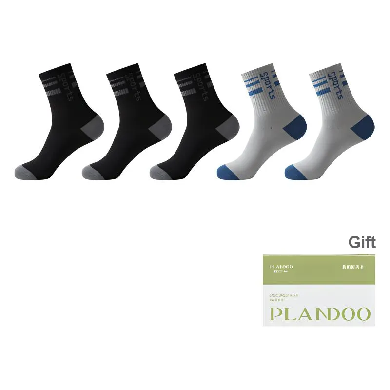 PLANDOO Mid Calf Socks Men's Shopping Bag 5 Pack-44