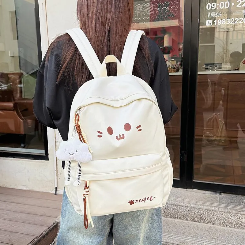 LUVISTRUE Nylon Backpack Women's White/Black/Yellow/Khaki/Sky Blue-4