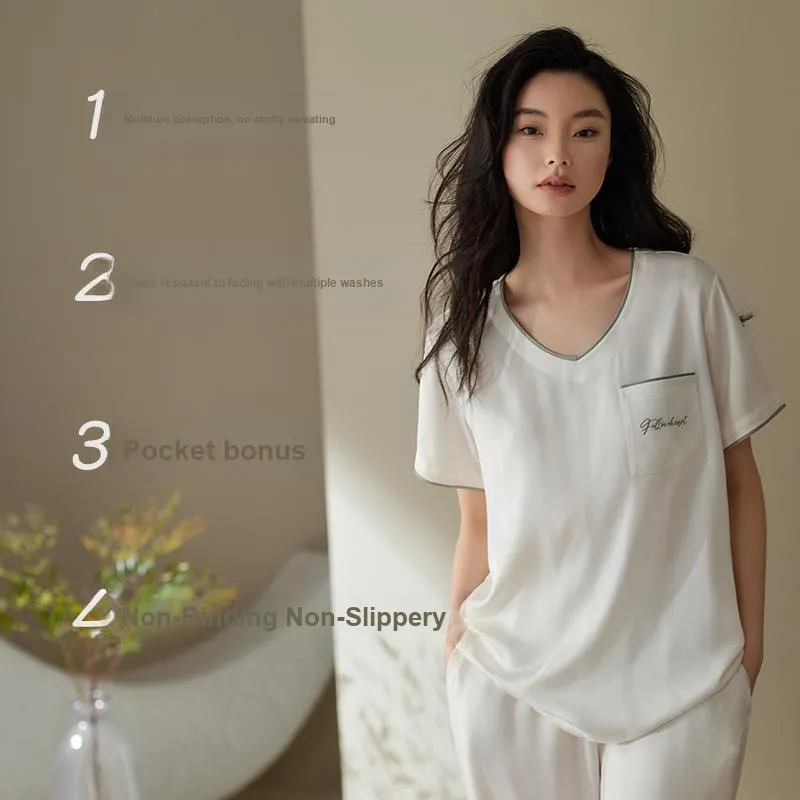 Xuan Liang Pajama Set Women's Gift Box Set Flowing Cloud White-2