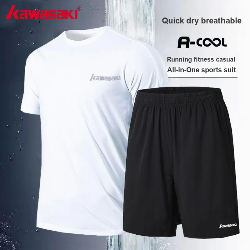 Kawasaki Badminton Equipment Black White Comfortable Fabric Breathable Sweat Wicking Fitness Running Unisex Others-2