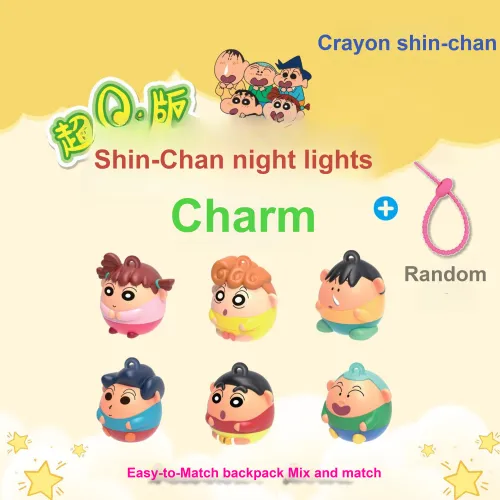 Crayon Shinchan Синносукэ Нохара Q Версия Ночник Подвеска 1 12 Слепые коробки Один Mystery Коробка Целая коробка 12 шт