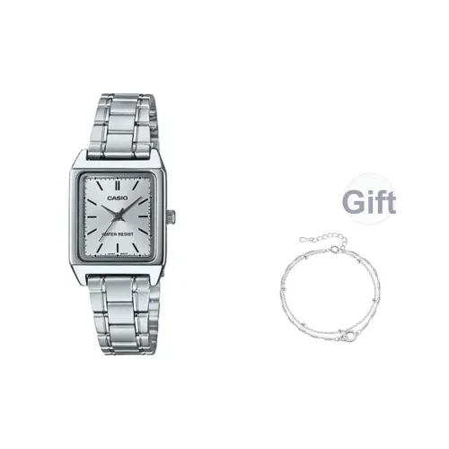 CASIO Кварцевый механизм Часы Женские Серебристый циферблат