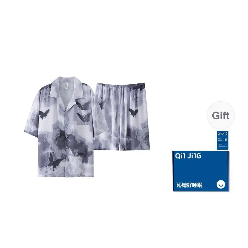 Qin Jing Pajama Set Unisex Ink Wash-1