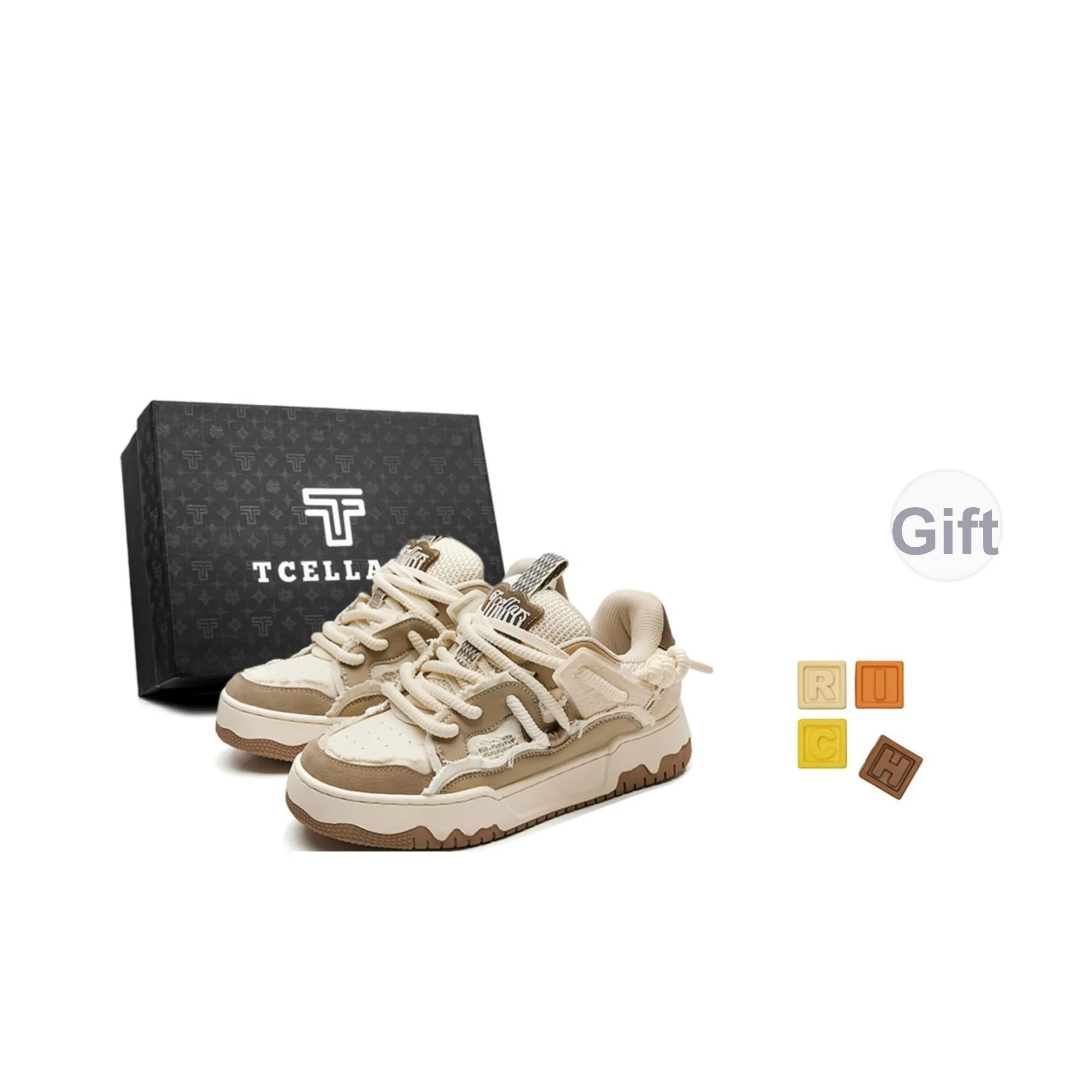 TCELLARS Skateboard Shoes Unisex Mid-Top Brown