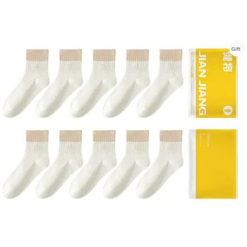 Master Mid Calf Socks Women's 10 Pack White