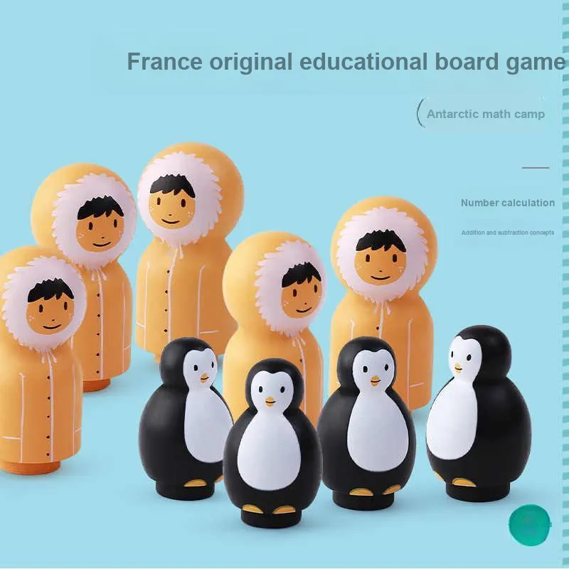 DJECO Antarctic Math Camp Tabletop Game Penguin Addition And Subtraction Board Games-1