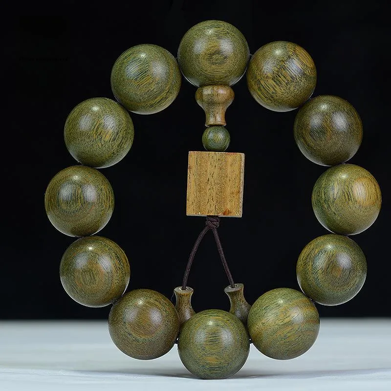 Is Here Green Sandalwood Wooden Bracelets Men's-1