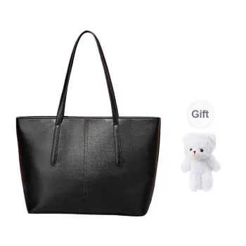 CORALDAISY Synthetic Leather Tote Bag, Shopping Bag, Handbag, Shoulder Bag, Crossbody Bag Women's Black