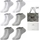 6 Pack Box Included (3 Gray, 3 White) Pure Cotton Comfort/3A Antibacterial/Slip-Resistant Arch