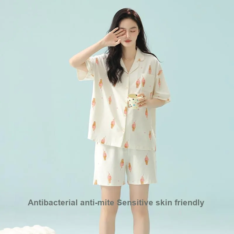 XIAFENYAN Pajama Set Women's Apricot-5