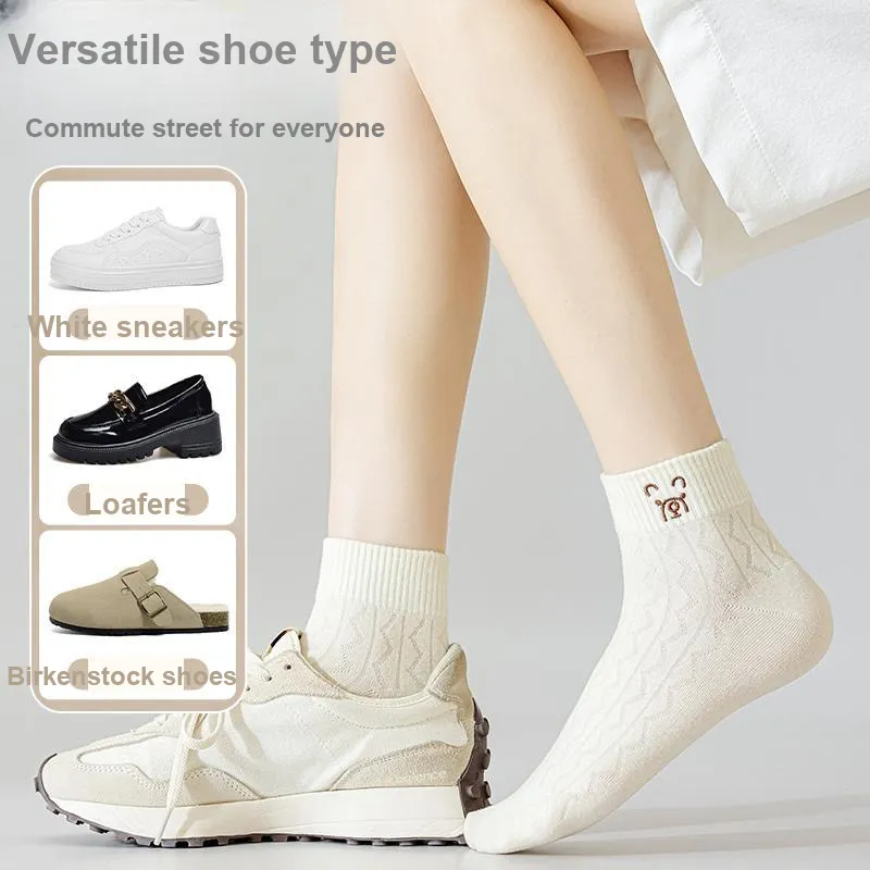 MIIOW Mid Calf Socks Women's 5 Pack-17