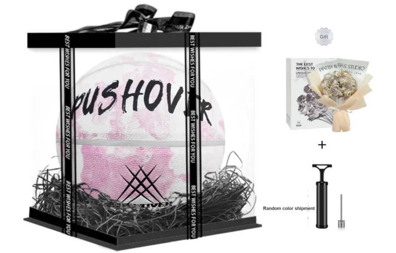 PUSHOVER PU Basketball Pink Size 7 Training Unisex-16