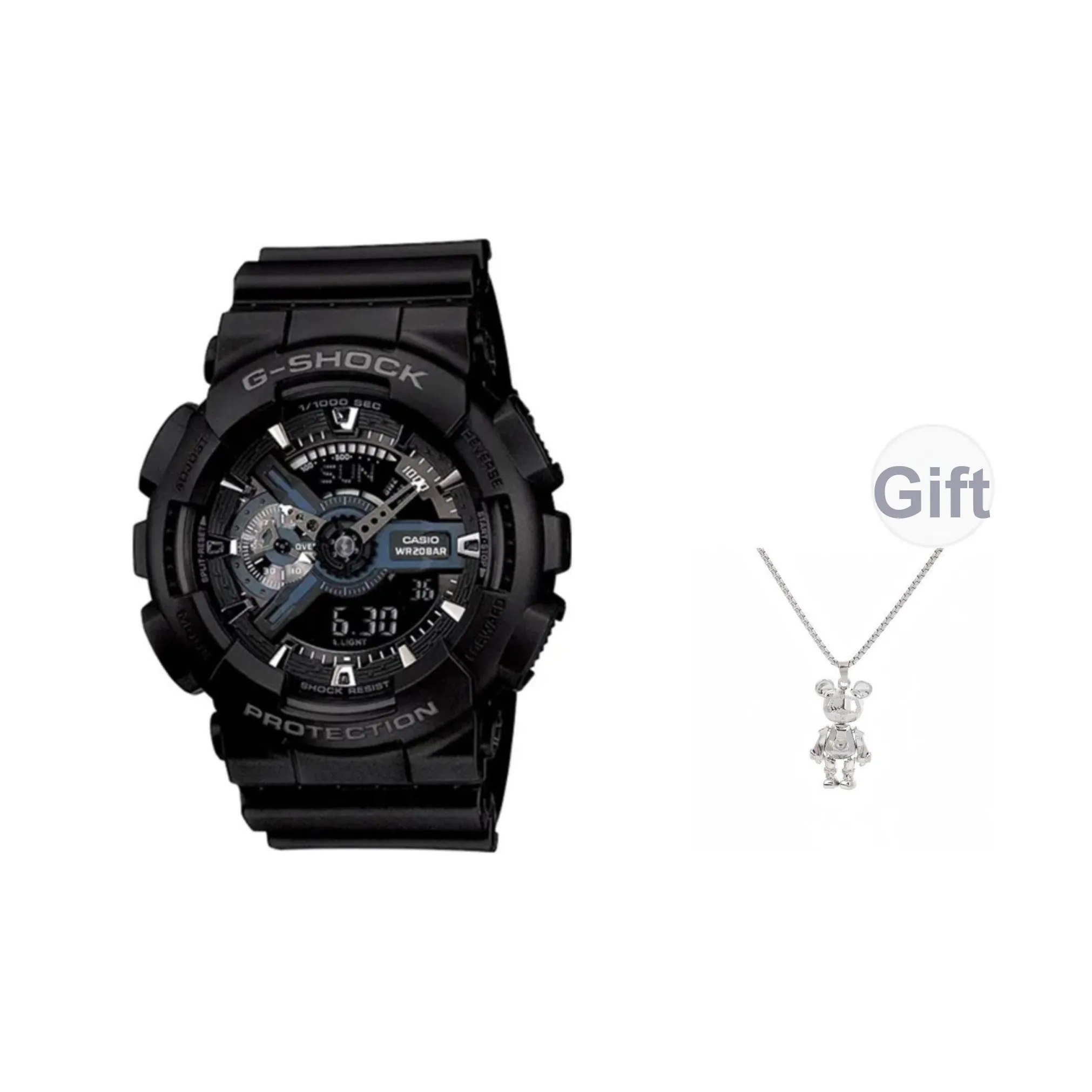 Г Shock Кварцевый Механизм Часы Унисекс Черный Циферблат