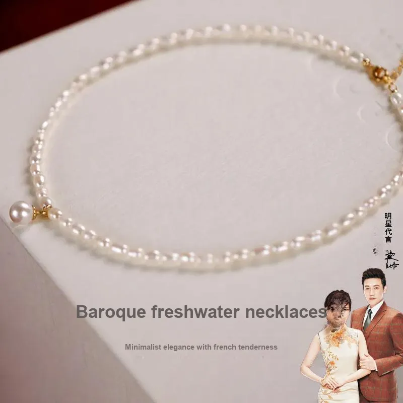Yuanyanghuangjin Freshwater Pearl Necklaces Women's-2