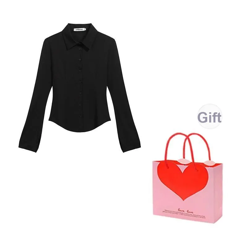 ZVJH Черные Женские Рубашки