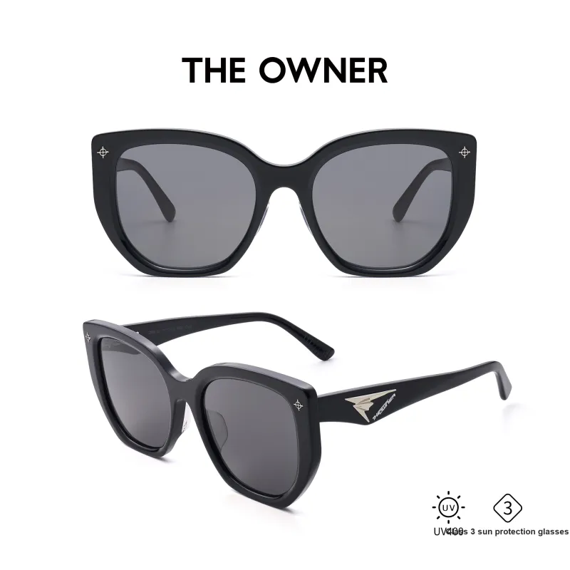 THE OWNER Plate Frame Irregular Shape Sunglasses Unisex-1