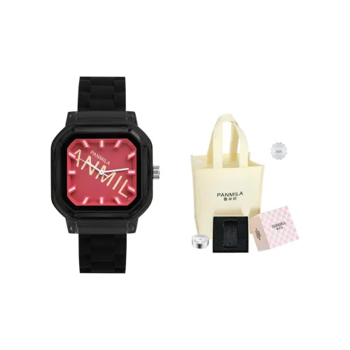 Fanmilla Кварцевый механизм силиконовый ремешок женские часы красный циферблат