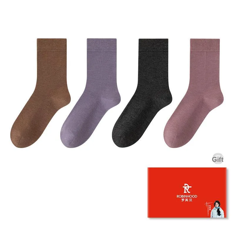 ROBINHOOD Mid Calf Socks Women's Box 4 Pack-7