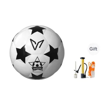 VEIDOORN Size 5 Soccer PVC Machine Stitched Soccer Ball Unisex White Black