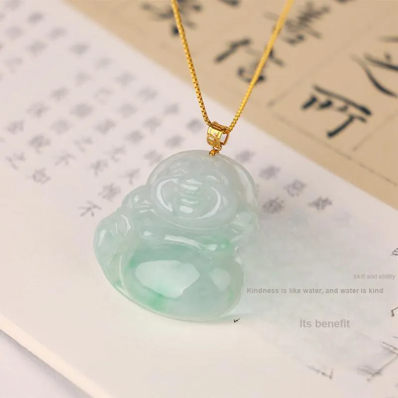 Clear Snow Bean Type Jadeite Pendants Unisex-2