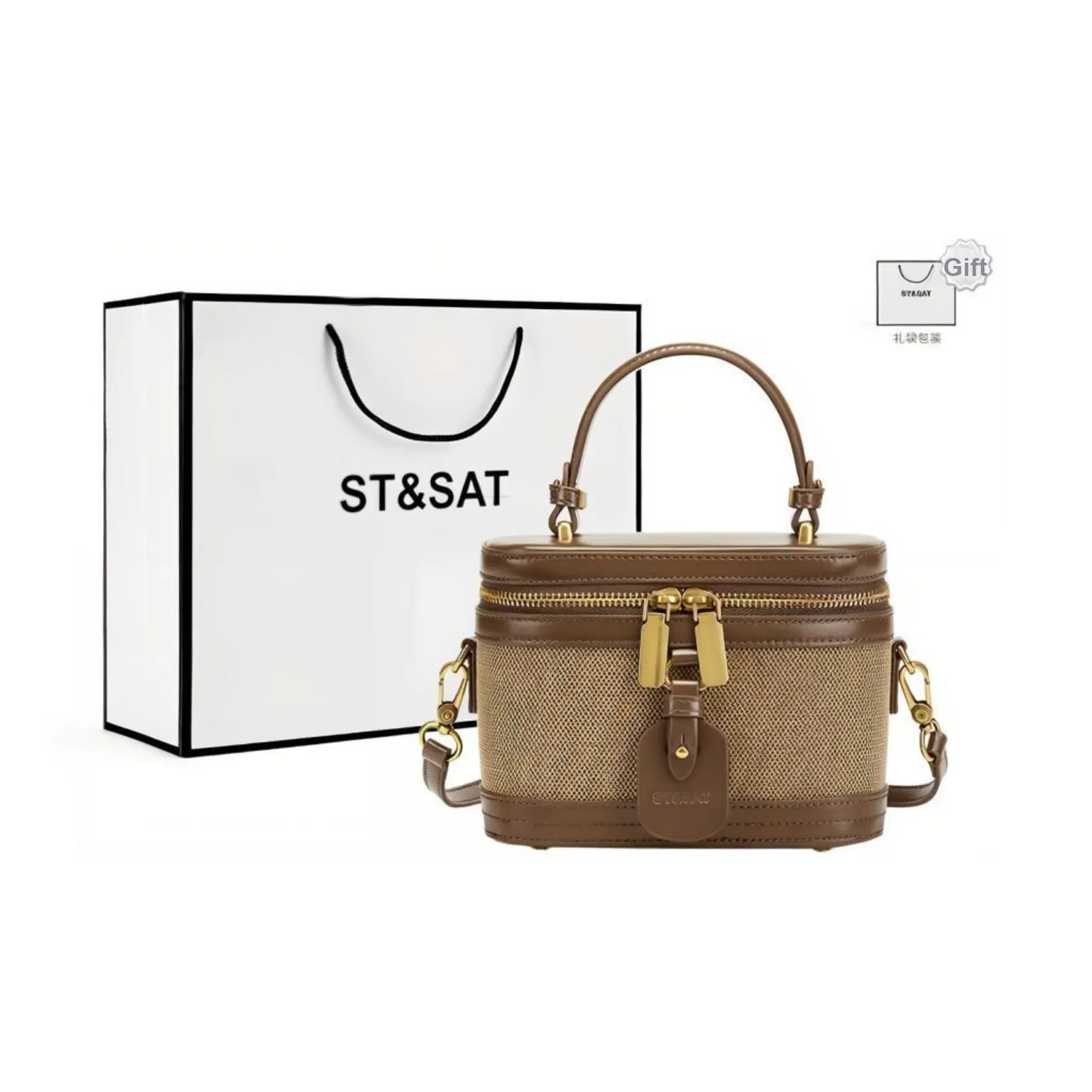 ST&SAT Genuine Leather Crossbody Bag, Handbag Trumpets Women's Multicolor