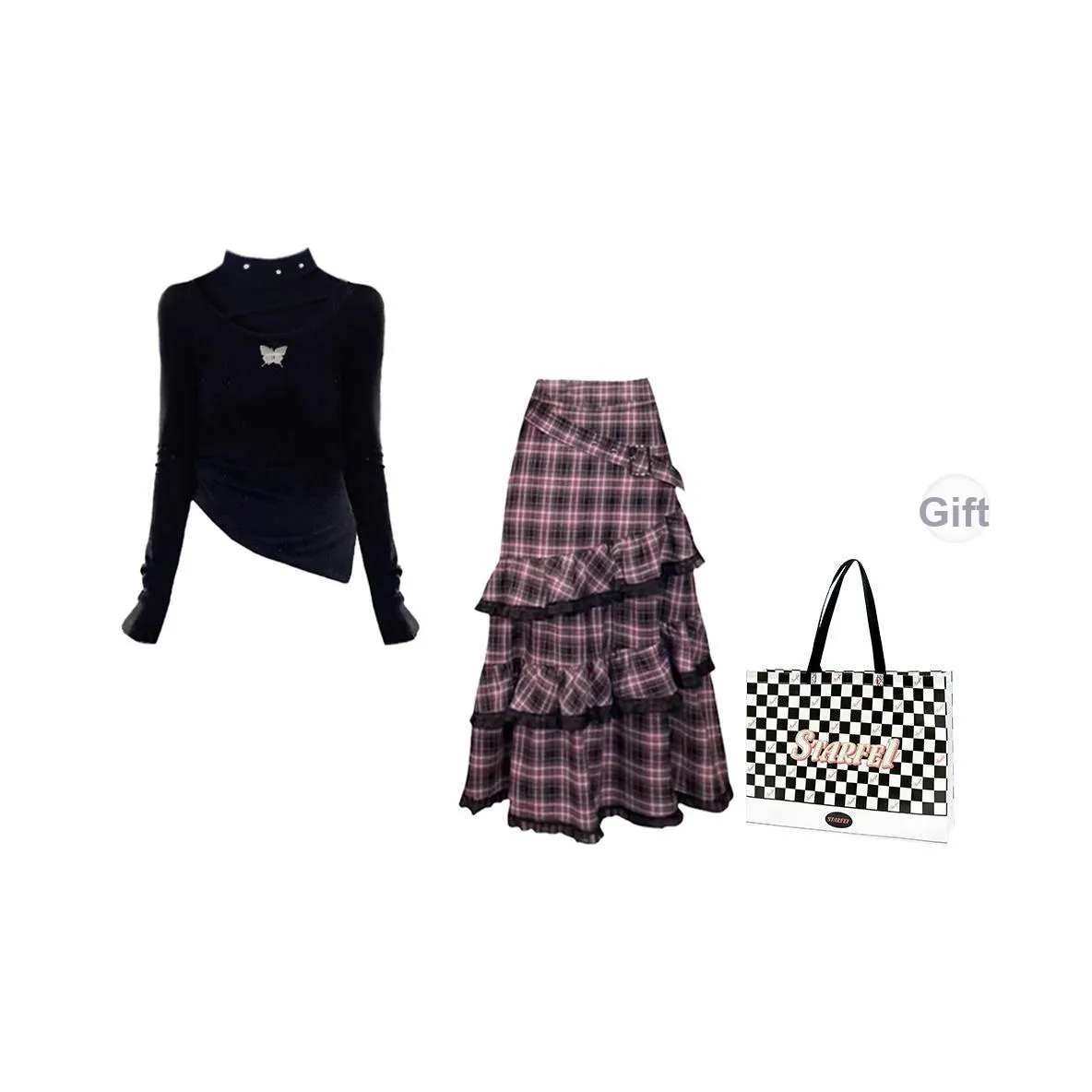 STARFEI Комплект с юбкой Женские Черный