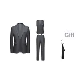 Gray Three-Piece Set with Tie