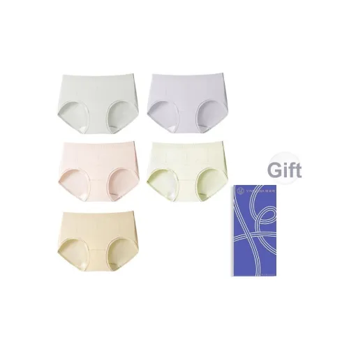 Yingzina 5 пачек Аврора Фиолетовый + Фотиния Серый + Hydroxy Кожа + Нефритовый Морозный Белый + Сказочный Розовый Женские трусики-бикини