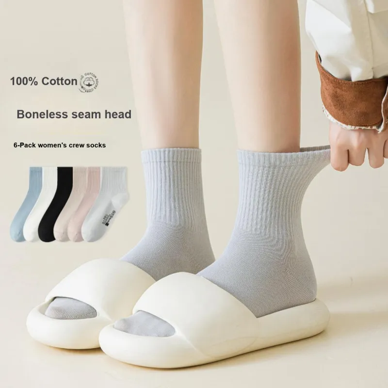H YXIANG Mid Calf Socks Women's 6 Pack-2