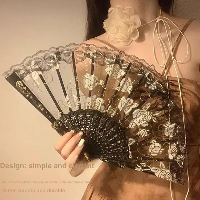 Pleasant Language Lace Folding Fan-5