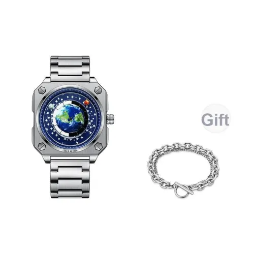 LIBER AEDON Наручные часы Кварцевый механизм Ремешок из нержавеющей стали Синий циферблат Мужские часы