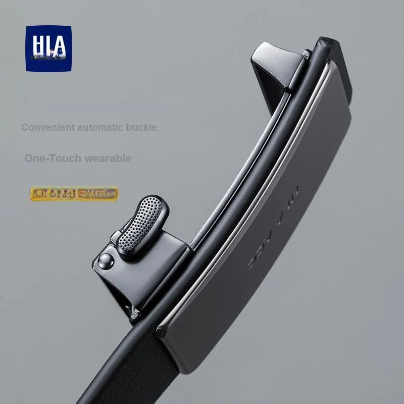 HLA Split Cow Leather Belts Men's Width 3.4cm-4