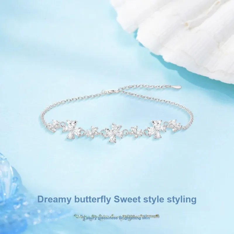 NUSQ Sterling Silver With Zircon Bracelets Women's-7