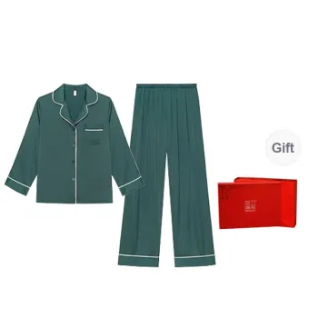 Shanghai Story Pajama Set Unisex Gift Box Set Dark Green