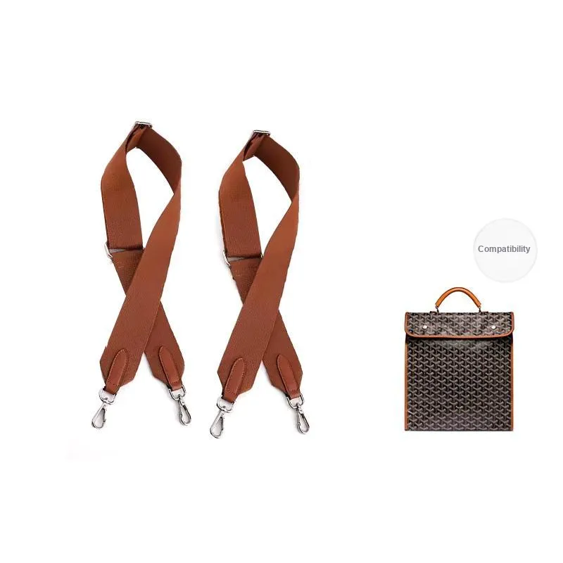 Jingxi Canvas Adjustable Nylon Webbing Dogtooth Strap Pack Shoulder Strap Women's Black/Brown-2