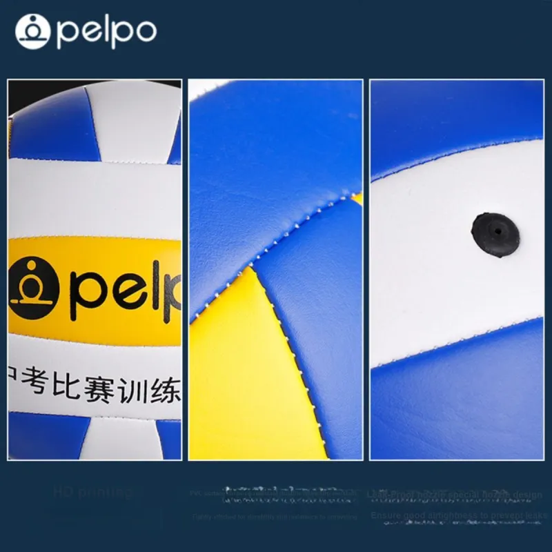 Pelplo PU Size 5 Volleyball Unisex White Blue Yellow-3