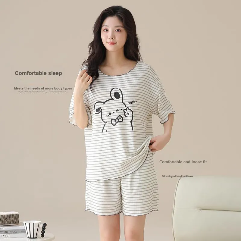 MADALLO Pajama Set Women's Black White-1