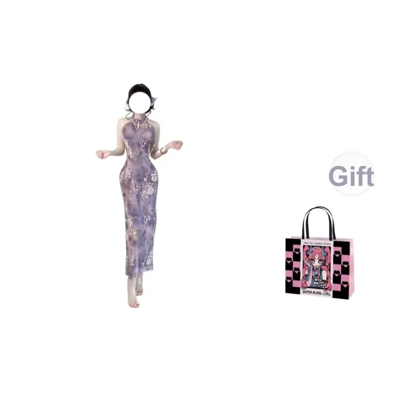 QIAOMONVHAI Sleeveless Dress Women's Light Purple-7