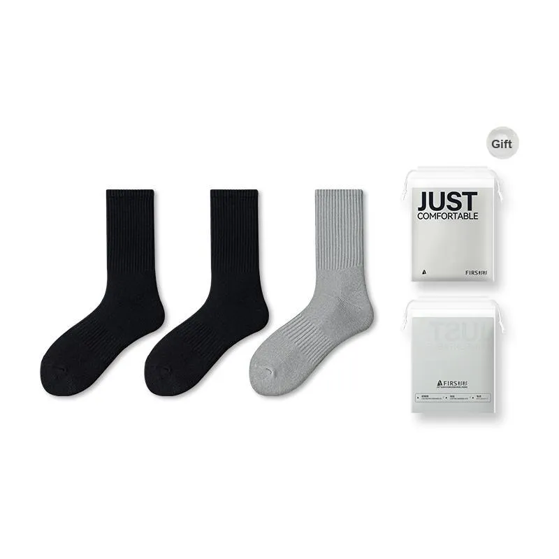 FIRS Mid Calf Socks Men's Shopping Bag 3 Pack-12