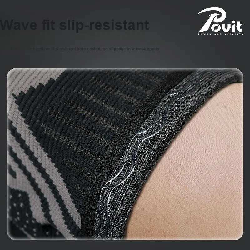 POVIT Knee Pads Nylon Elastane Latex Thread Silicone Running, Badminton, Basketball Men's-4