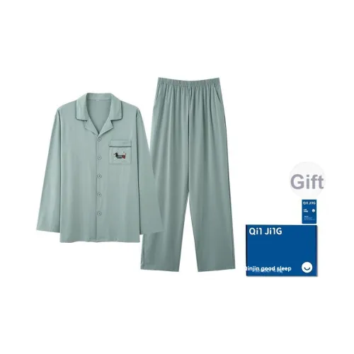 Qin Jing Пижамный комплект Мужской Зеленый