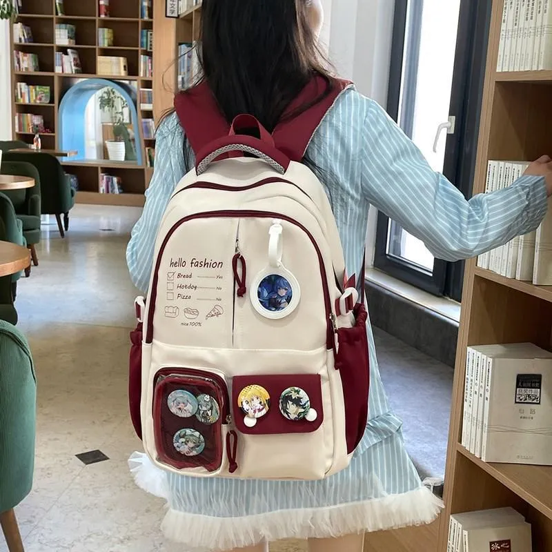 Debecca Composite Cloth Backpack Large Size Unisex Multicolor-1