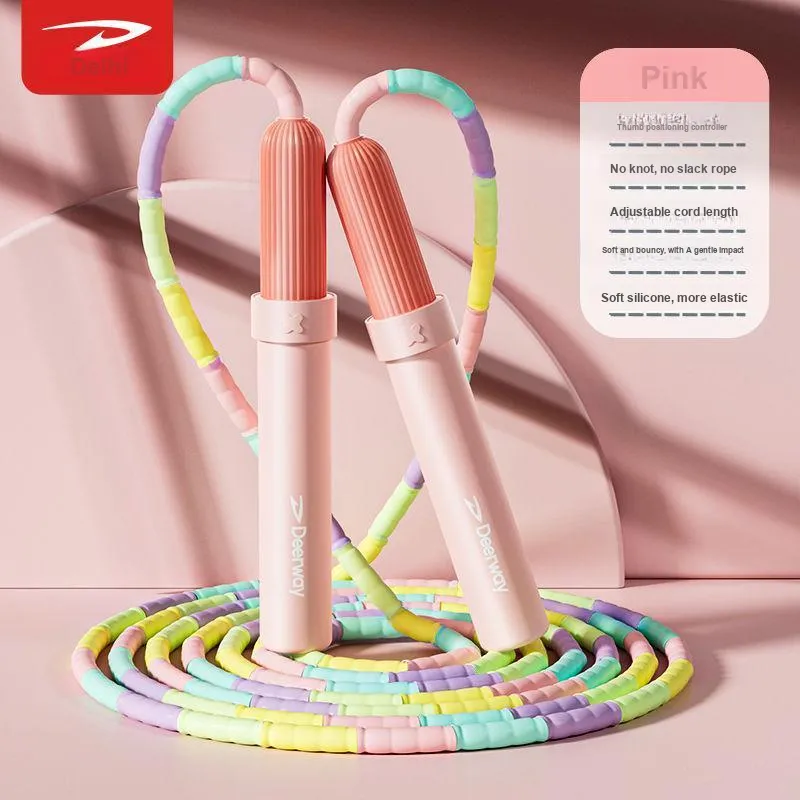 DEERWAY Casual Entertainment Non Countable Jump Ropes Kids PVC+Steel Wire Rope PVC Controller 2.8m Pink Purple-13