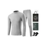 Mock Neck Clothing Sets (Light Gray) 100% cotton Windproof/Includes 2 Pack Cotton Socks+Shopping Bag