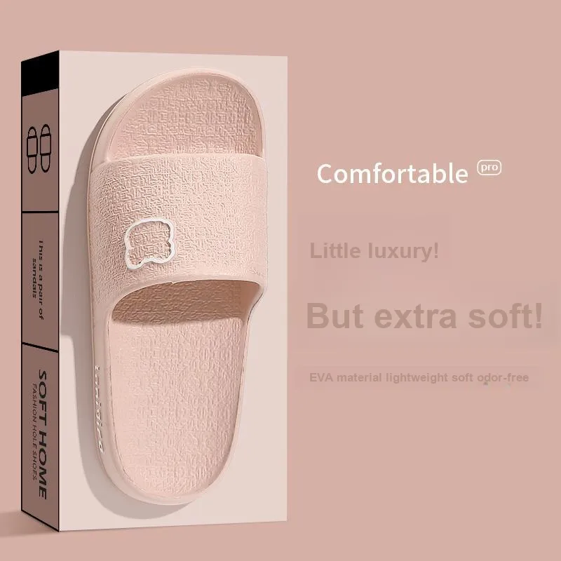 Foot Recreation Painted Bear Slippers Summer Indoor Home Bathroom Slip Resistant EVA Sandals Unisex-5